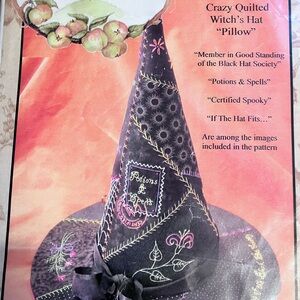 Enchanted Black and Purple Witch's Hat pattern.  Embroidery and sewing.